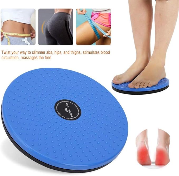 Twisting Waist Disc, Body Shaping Twisting Waist Machine Rotating Board Female Twister Exercise Sports Equipment Aerobic Exercise Foot Massage (Blue)