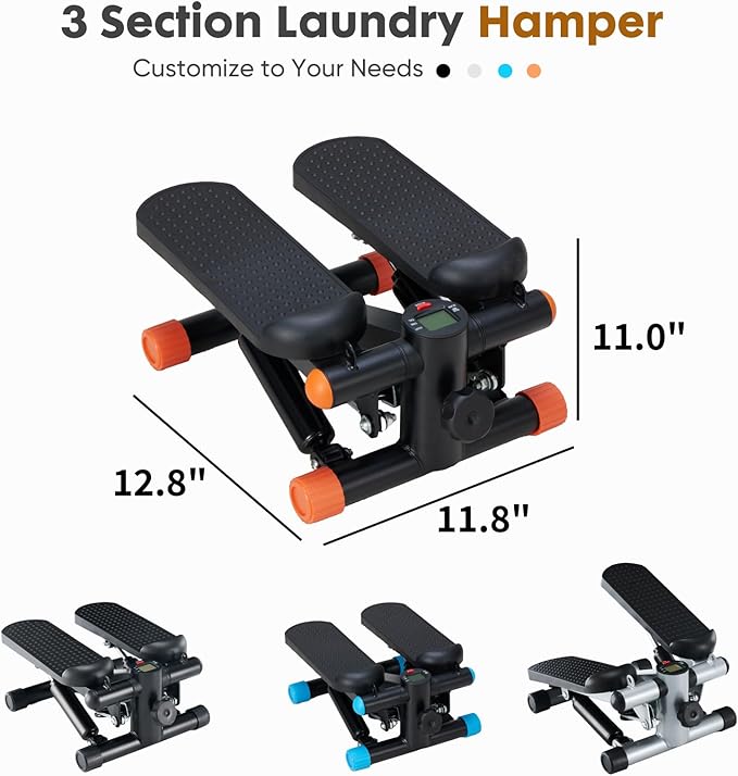 Stair Stepper with Resistance Bands for Home Exercise, Mini Stepper Machine for Indoor Fitness, Portable Home Gym Stepper for Full Body Workout, 300LBS Capacity