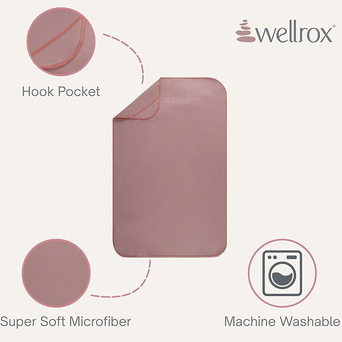 Wellrox Microfiber Yoga Hand Towel – Super Soft, Quick-Dry, Non Slip Yoga Towel for Hot Pilates, Gym & Workouts (26.5" x 16")