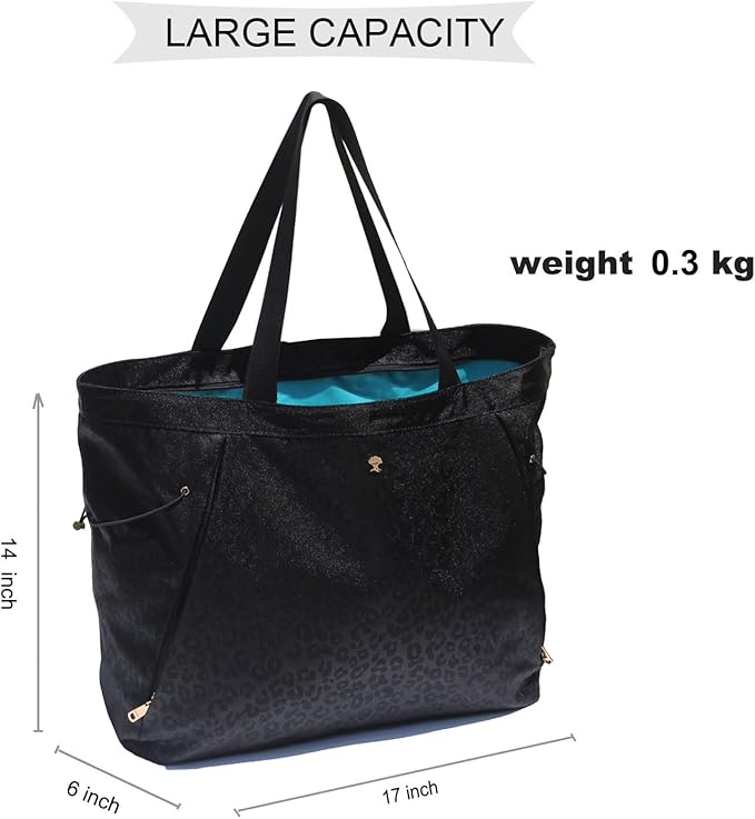 ESVAN Yoga Tote Bag for Women Shoulder Bags Drawstring for Office Workout Travel Carryall Pilates Gym and Beach