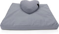 Bean Products Meditation Cushion Mat Set - Zafu Floor Pillow Organic Buckwheat Pillow + Cotton Filled Zabuton Prayer Pad - Meditation Pillow Yoga Knee Pad - Made in USA - 14" Round or 18" Oval