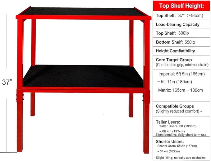 Commercial Heavy Duty Adjustable Dumbbell Stand & Kettlebell Stand, Adjustable Dumbbell Weight Rack, Kettlebell Storage Rack, Weight Rack for Garage/Home Gym/Commercial with Non-Slip Base, Anti-Tip Safety & Space-Saving Design, Weight Capacity 500/600/...