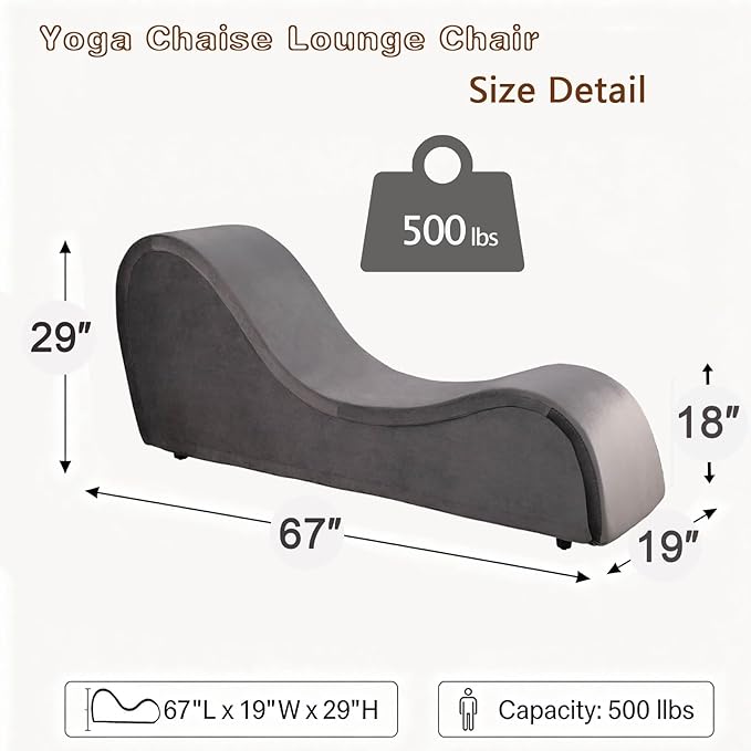 Curved Lounge Bench Chair for, Relaxing, Chaise Chairs with Removable Cover, Metal Frame (Dark Gray Velvet)
