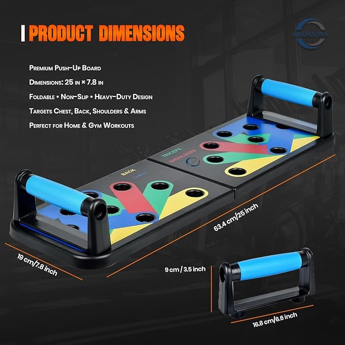 Adjustable Push up Board for Men | 20-in-1 Multi-Functional Foldable Fitness Board | Strength Training Board for Women and Men | Home Gym Workout Equipment with 5 Resistance bands