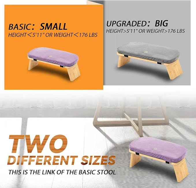 Meditation Bench, Bamboo Meditation Stool, Folding Kneeling Meditation Bench, Seiza Prayer Bench, Prayer Bench with Meditation Cushion, Kneeling Stool (Purple)
