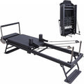 Foldable Pilates Reformer Machine, Portable Home Pilates Equipment with Adjustable Resistance, Compact Pilates Reformer for Full-Body Workout, Suitable for Small Spaces Black