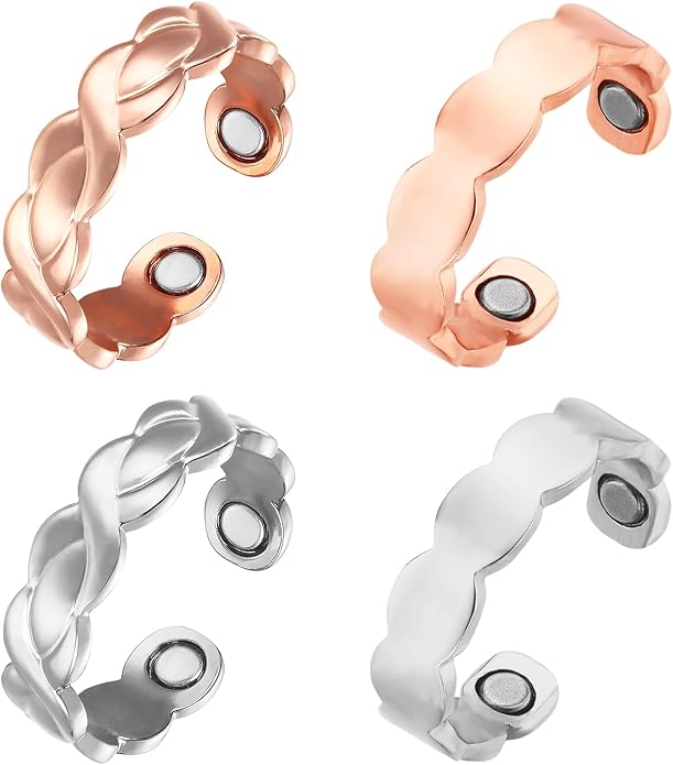 BioMag Copper Rings for Women, 99.99% Pure Copper Magnetic Rings Thumb Rings for Lymphatic Drainage, Adjustable Jewelry Gifts for Women