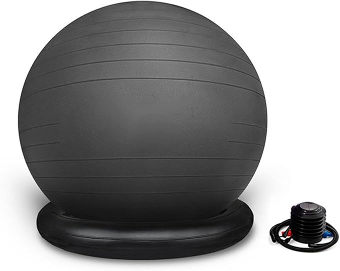ROYUMI Office Balance Ball Chair for Prolonged Sitting, Ergonomic Chair for Adults Desk with Ring Base, Stability Ball Chair for Relieve Back Pain (Size : 65 cm (25 5/8"")), 36655