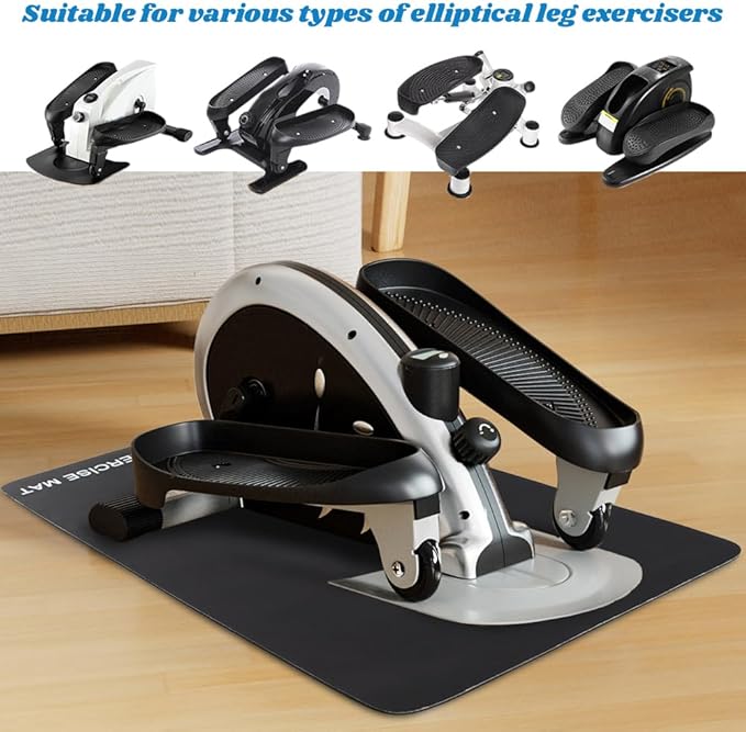 Non-Slip Workout Mat for Ellipse Leg Exerciser,Ellipse Machine Mat,Exercise Mats for Under Desk,Equipment for Electric Seated Foot Pedal Exerciser,Stability,Protects The Floor