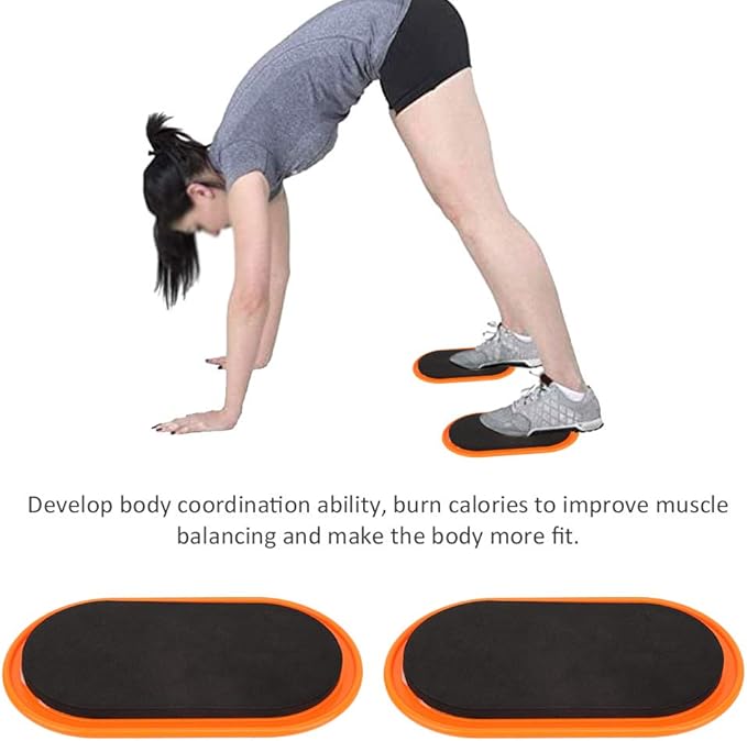 Bnineteenteam Fitness Sliding Disc, 2Pcs Workout Sliding Disc Disks Exercise Core Sliders Slide Mat Sports Abdominal Muscle Fitness Equipment (Yellow)