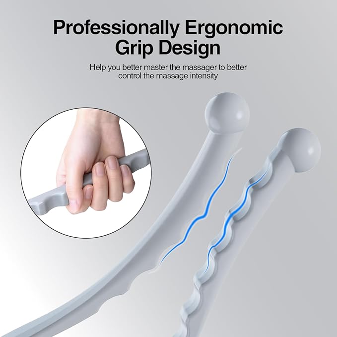 Neck Roller Massage Tool-Manual Neck Massager for Pain Relief Deep Tissue,6 Trigger Point Massager Ball for Neck&Shoulder Relaxer,Adjustable Opening,Ergonomic Grip