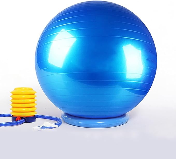 SRNSAEB Exercise Ball Seat for Office Desk Height, Ergonomic Balance Ball Chair Stool for Home/Office/School/Gym/Prolonged Sitting, Height Adjustable Pilates Yoga Ball Chair(Blue,75cm(29 7/2in))