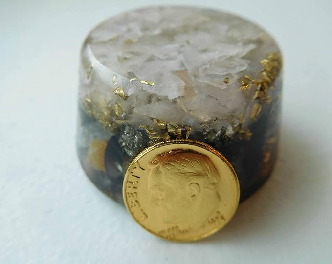 Pink Rose Quartz Orgone Generator Energy Accumulator 528Hz/7.83Hz/Advance Harmonics Many Beautiful Ingredients and Colors! (Pink Rose Quartz)