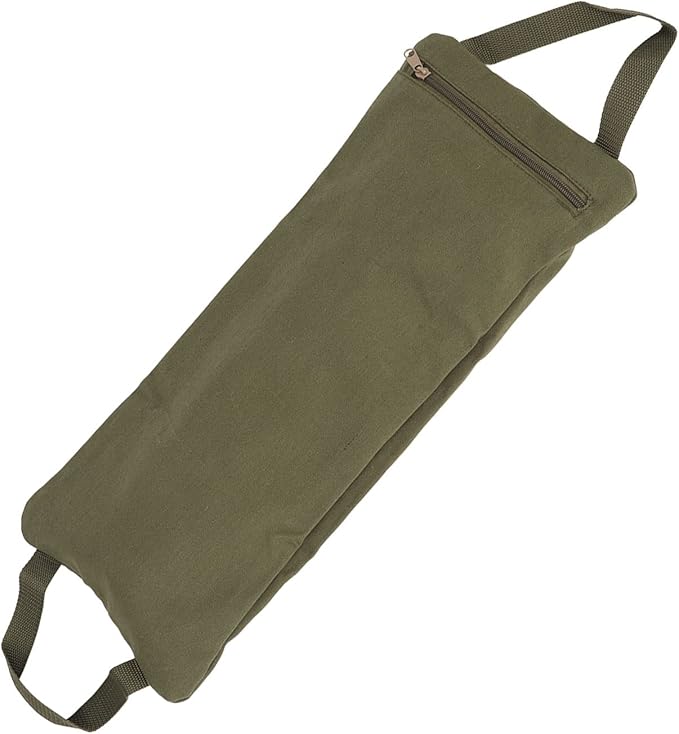 Green Yoga Sand Bag with Handle, Fillable Canvas Weighted Sandbag for Yoga and Strength Training, Adjustable Portable Workout Sandbag