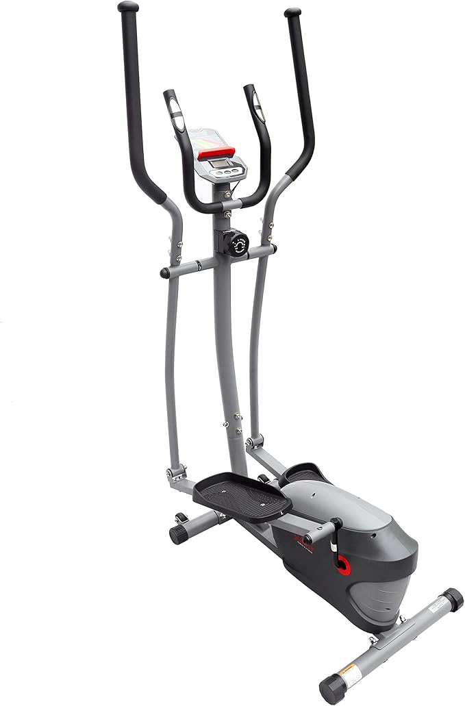 Sunny Health & Fitness Upright Elliptical Machine, Full Body Cardio Exercise with Adjustable Resistance, Arm and Leg Workout Machine, SunnyFit App via Bluetooth Optional Electro-Magnetic Resistance