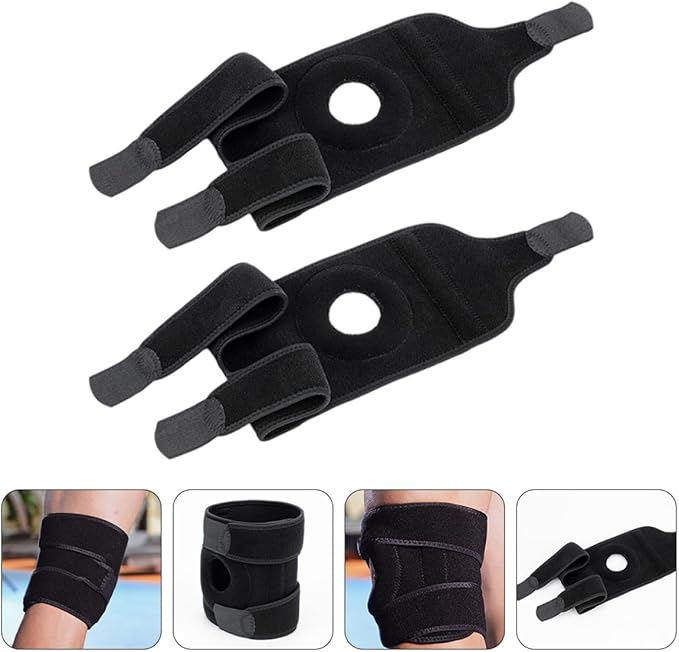 FRCOLOR 2pcs Breathable Pressurization Knee Wraps Compression Knee Pads for Fitness Basketball Cycling Support Joint Protection