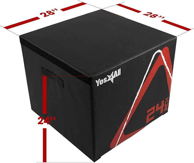 Yes4All Adjustable Soft Plyo Box, Jumping Trainer - For Plyometric Exercises and Conditioning, Multiple Height Variations