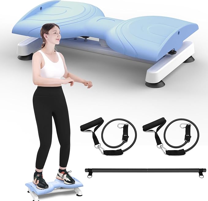 KESHWELL Waist Twisting Machine,Ab Twist Board For Weight Loss&Waist Slim,Ab Machine with Pilates Bar,Noiseless Waist Trainer For Women & Men, 330 Lbs Capacity At Home Workout Equipment.
