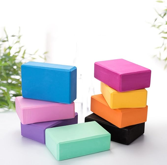 Set of 2 Yoga Blocks EVA Foam Exercise Bricks Provides Stability Balance and Support Improve Strength - 9 x 6x 3 inches