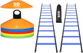 GHB Agility Ladder 1 Pack and Disc Cones 50 Pack 2 Carrying Bag