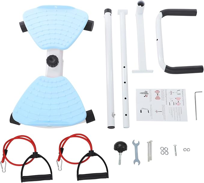 Waist Twisting Machine with Handlebar, 3 Gears Adjustable Ab Twister Machine with 2 Pull Cords, Ab Twist Board for Exercise 330lbs Load Capacity