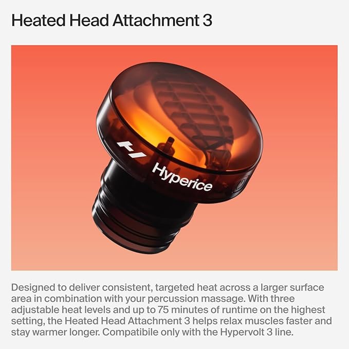 Hyperice Hypervolt 3 Pro – Professional Percussion Massage Gun with QuietGlide Technology | 6 Speeds, Pressure Sensor, Heated Head & 5 Attachments | Deep Tissue Muscle Relief and Recovery