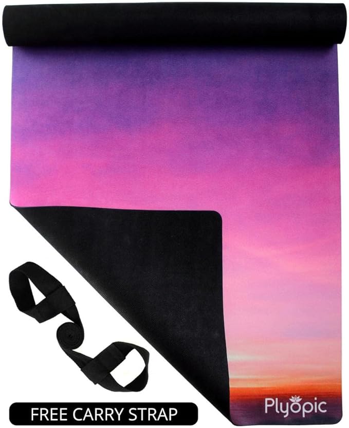 Plyopic. All In One Yoga Mat | Luxury Sweat-Grip Mat/Towel Combo | Ideal for Yoga, Hot Yoga, Bikram, Pilates, Workout & Exercise | Eco-Friendly Natural Rubber