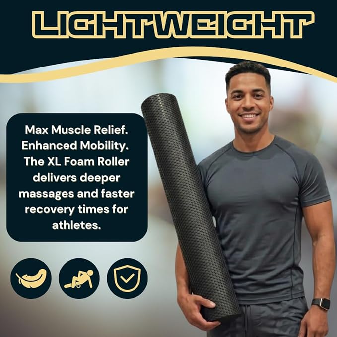 Fitizen Foam Roller – Muscle Massage Rehab Stiff Back Pain Physical Therapy Deep Tissue Firm Exercise Equipment Home Gym Stress Yoga Pilates for The Fit Citizen by FitNation