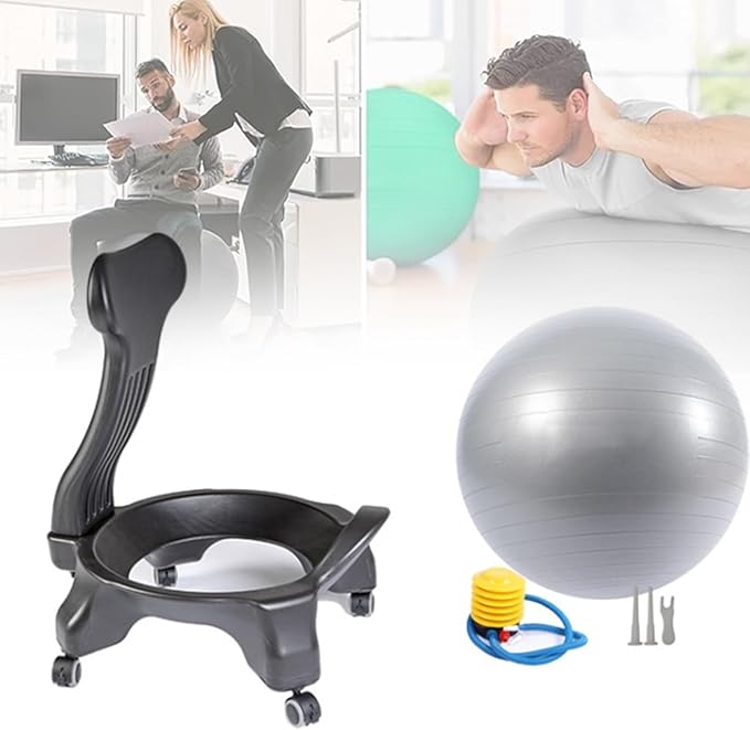 Yoga Ball Chair,Fitness Balance Ball Chair,Balance Ball Chair,Exercise Stability Yoga Ball Chair,for Exercise & Balance (Grey)
