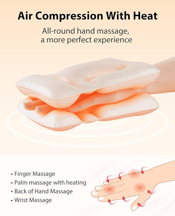 CINCOM Upgraded Hand Massager, Cordless Hand Massager with Heat and Compression for Arthritis, Carpal Tunnel and Stiff Joints, Fathers Mothers Day Gifts (Black & Yellow)