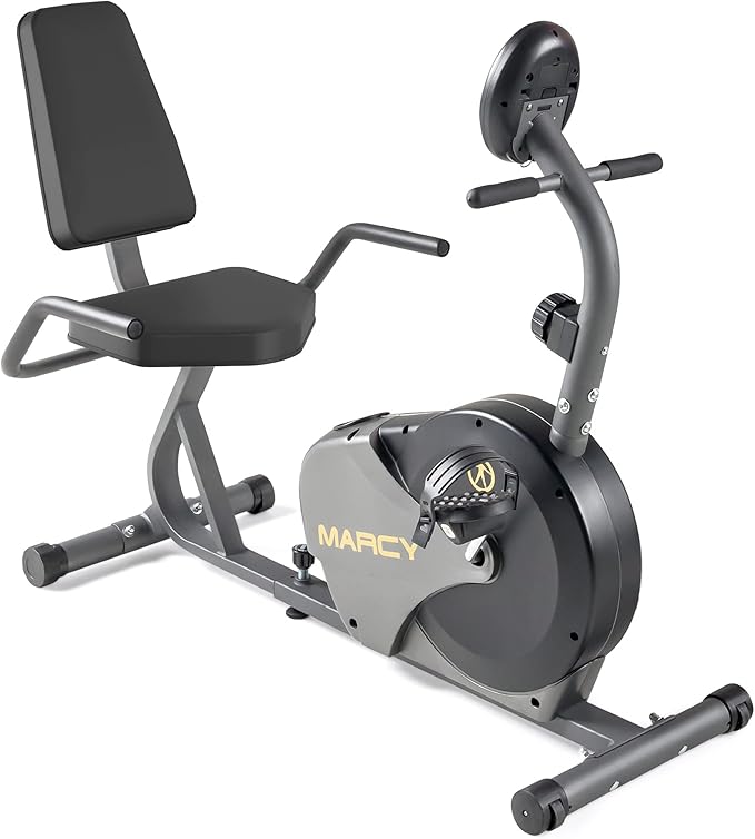 Marcy Magnetic Recumbent Bike with Adjustable Resistance and Transport Wheels NS-716R, 11.00 x 22.00 x 31.00"