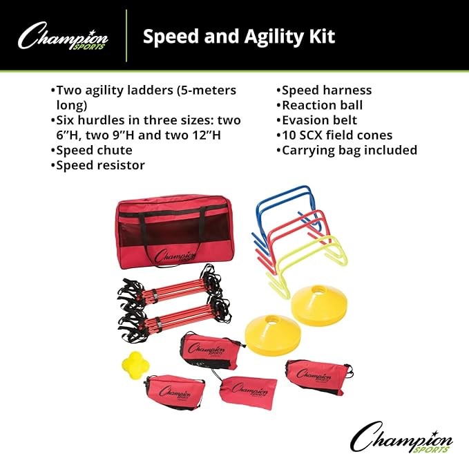 Champion Sports SAGKIT Speed Agility Training Kit,15 pcs./Bag