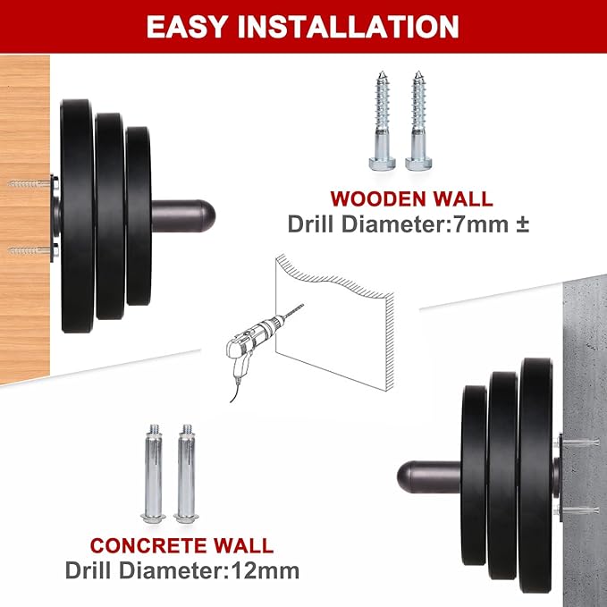 SYL Fitness Wall Mounted Weight Plate Holder, Fit 2 inch Olympic Weight Plates, Scratch Resistant Surface