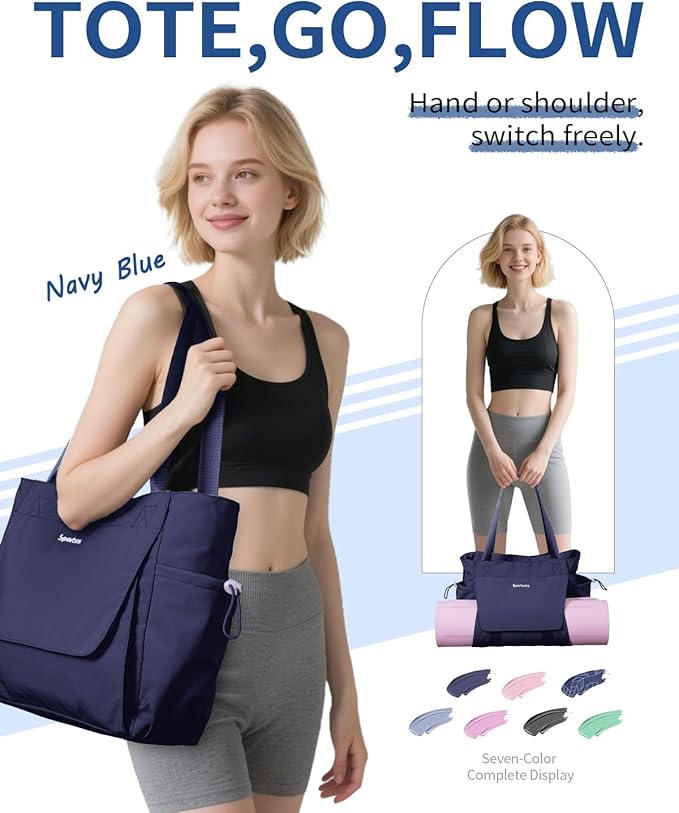 sportsnew Yoga Mat Bag Tote Yoga Gym Bags For Women Men with Waterproof Wet Pocket & Hook-and-loop, Quick Access Storage Yoga Mat Bag Carrier