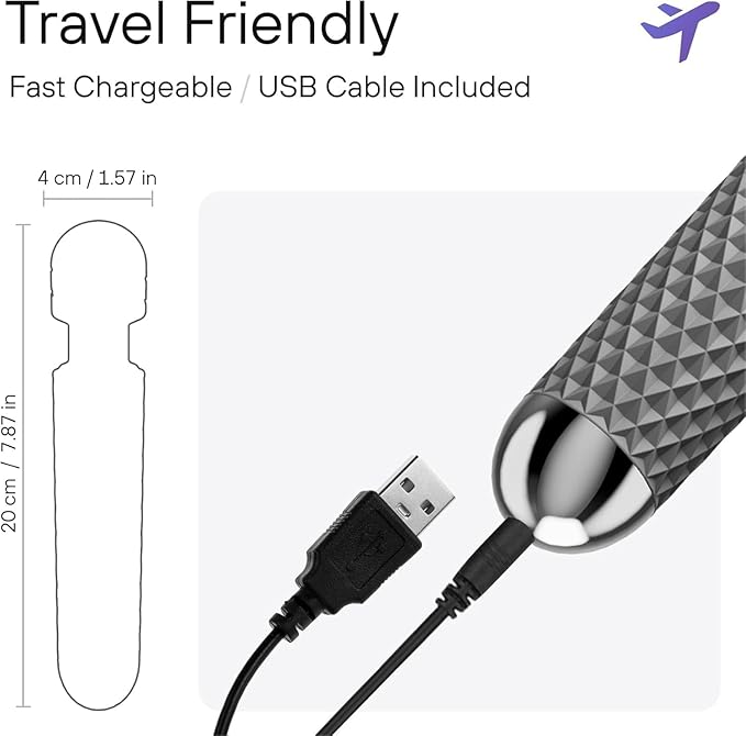 bed geek Handheld Cordless Personal Wand Massager – Waterproof, USB Rechargeable, 20 Vibration Patterns, 8 Speeds, Memory Feature, Skin-Soft Silicone for Ultimate Relaxation Tool