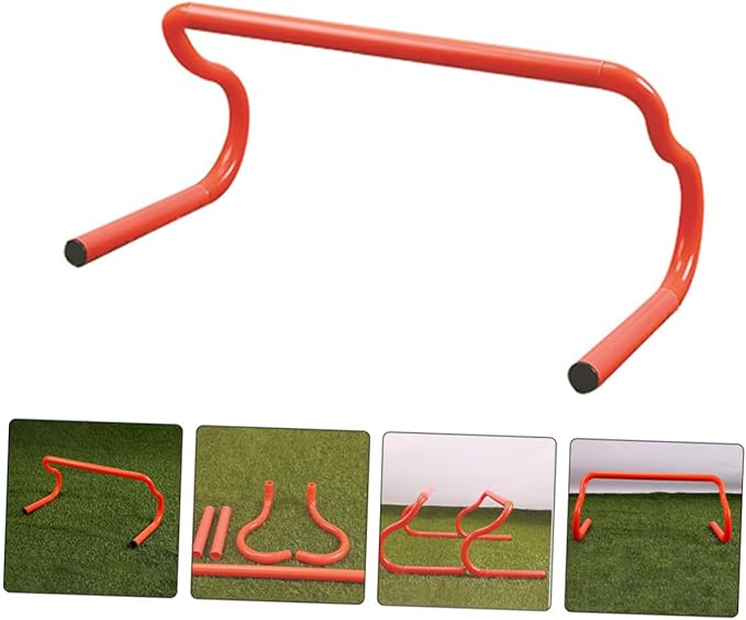 Mikinona 3pcs Portable Adjustable Agility Hurdles for Speed Training PVC Track Hurdles Quick Assembly for Athletes Football Soccer Basketball Indoor Outdoor Sports