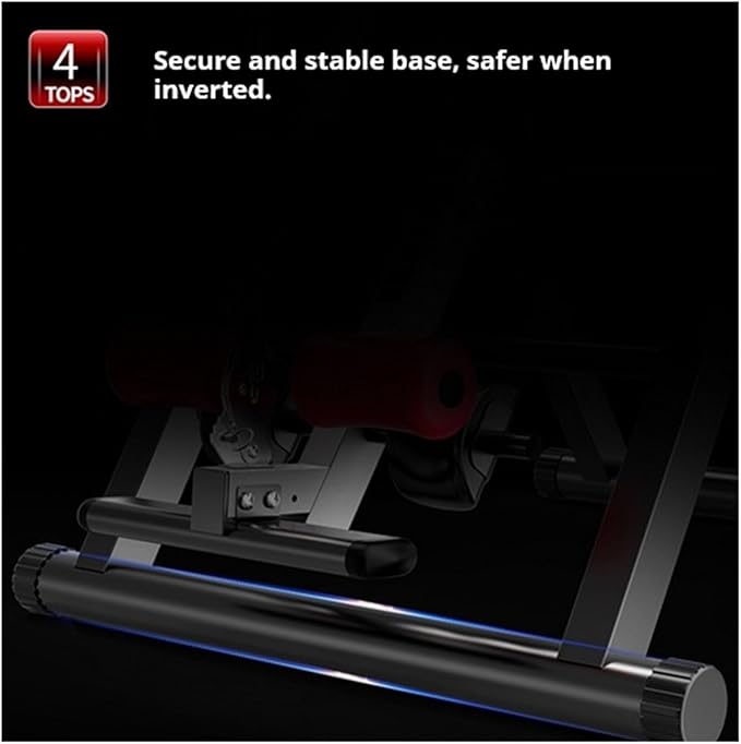 XXYUAN Folding Inversion Table with Adjustable Height, Home Use Back Stretch Machine for Spinal Decompression, Auto-Lock System with Ankle Holder & Safety Belt, 150kg Capacity Steel Frame