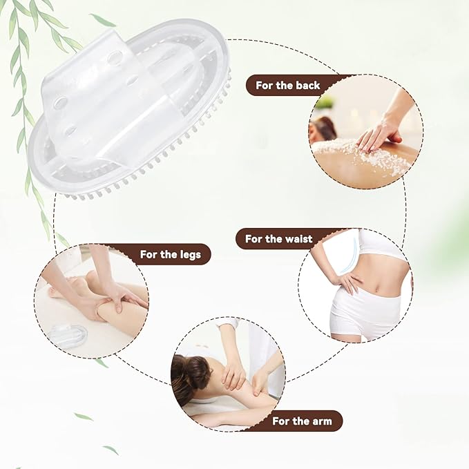 2PCS 2Pcs Meridian Massage Brush, Portable Body Scraping Massage Brush Anti Cellulite Jelly Scrubber Deep Tissue Massager for Back, Foot, Neck, Shoulder, Leg, Calf