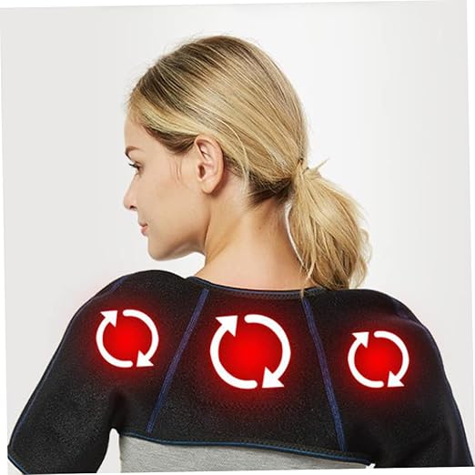 Self-Heating Shoulder Pad L Size Breathable Support Belt Magnetic Therapy Pain Relief Massager for Men and Women for Sports Recovery