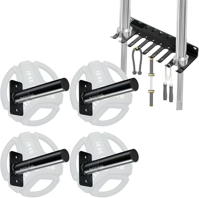Wall-Mounted Strength Training Plate Storage Rack – Heavy Duty 2” Weight Plate Holder with Foam Padding, Bumper Plate Storage for Home Gym, Garage, and Power Rack.The outer surface of 1-pack and 2-pack products is bright color.4 Pack,6 Pack and 8 Pack ...