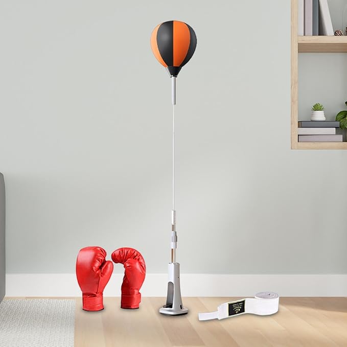 Punching Bag with Reaction Ball, Punching Practice Bag, Improve Reaction Speed, with Stand, for MMA Exercise, forAdults withGloves
