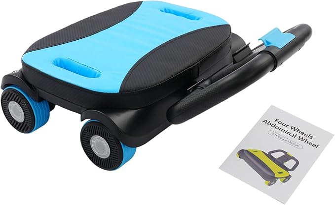 Ab Roller Wheel, 4 Wheel Elbow Support Abdominal, 330.69 lbs Capacity Four-Wheel Abdominal Roller for General Exercise, Home Fitness (Blue, 17.1 x 16.1 in)