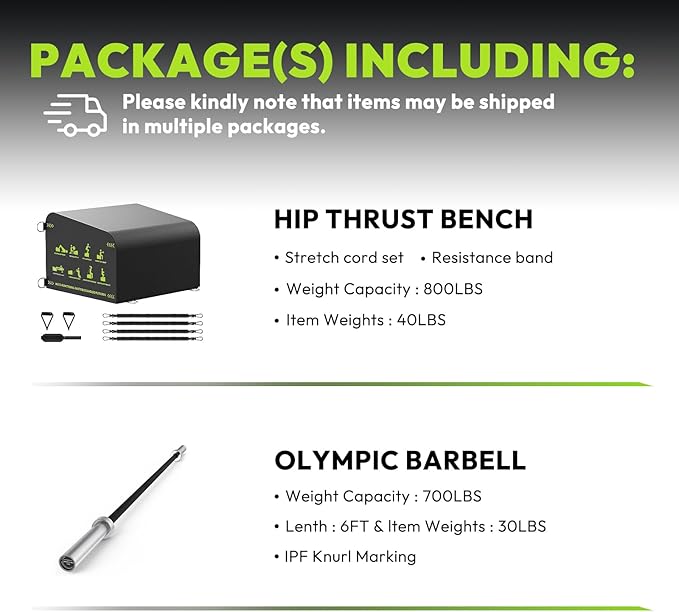 Hip Thrust Bench, Multi-Functional Slip-Free Hip Thrust Machine for Glute Bridge, Box Jump, Push-Ups, Squat, Ab Exercise, Suitable for Home & Gym