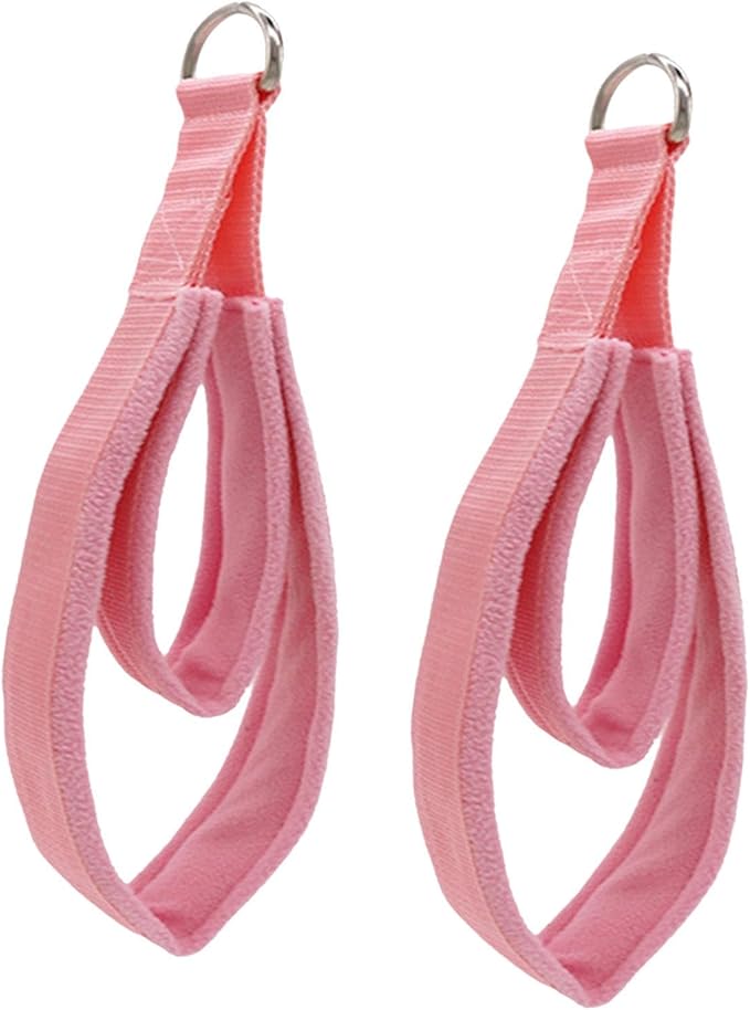 Generic 2Pcs Pilates Straps for Reformer, Comfortable Grip Nonslip Handle D Rings Straps Pilates Double Loop Straps Fitness Equipment for Women Men Home Gym