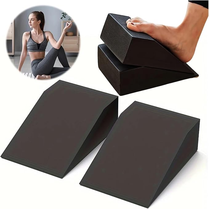 2Pcs Yoga Wedge Blocks Squat Wedge Block Multi-Functional Yoga Stretch Slant Board EVA Calf Stretcher