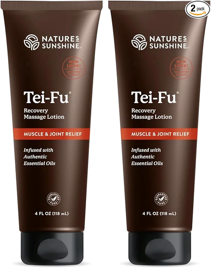 Nature's Sunshine Tei-Fu Recovery Massage Lotion with Essential Oils (Pack of 2)