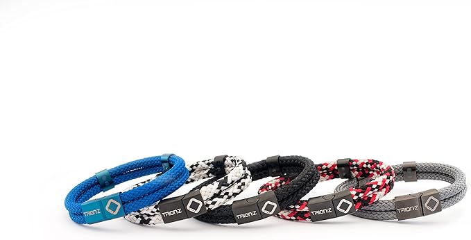 Trion:Z Zen Loop Duo Magnetic Field Therapy Wristband for Women & Men Featuring Patented ANSPO Technology (Charcoal, Medium)