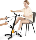 GYMAX Pedal Exerciser for Seniors, Hand Arm Leg and Knee Folding Pedal Exercise Bike with Adjustable Handgrip, Resistance and Height, Home Indoor Fitness Equipment for Rehabilitation