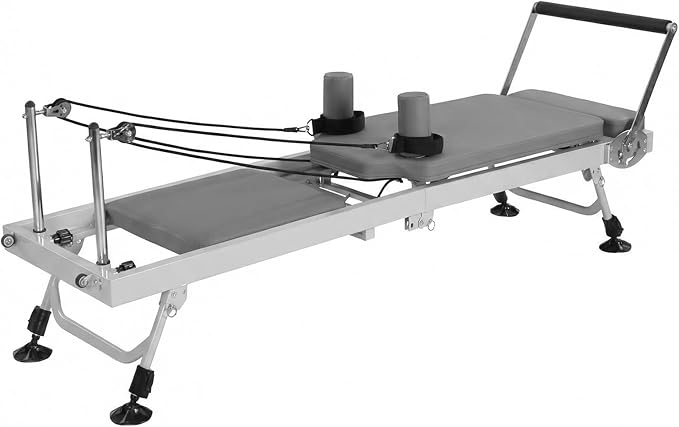 78 in Foldable Pilates Machine with Springs Resistance Pilates Reformer Bed 300 LBS Capacity Smooth Glide Carriage Reformer for Home and Studio Use