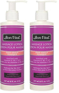Bon Vital' Deep Tissue Massage Lotion for Deep Tissue Massages and Muscle Relaxation, Moisturizer Leaves No Greasy Feeling, Penetrates Deeply to Repair and Soften Skin, 8 Oz, Label May Vary